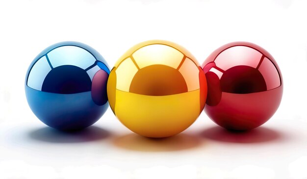 Photo three colorful balls with the number 3 on them