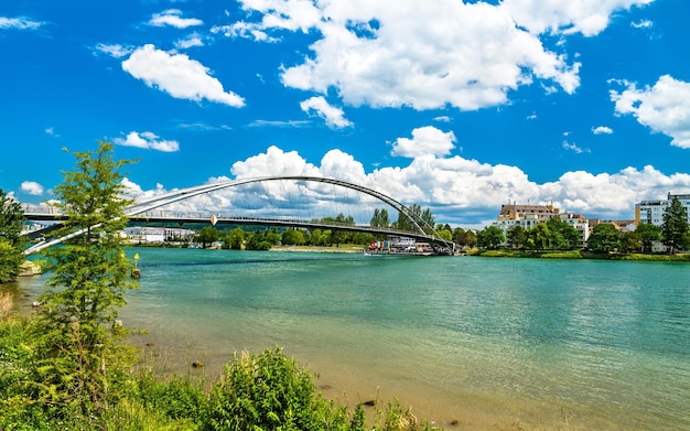 The Three Countries Bridge over the Rhine near Basel Switzerland