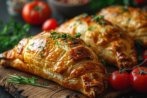 three croissants with a cherry on the top