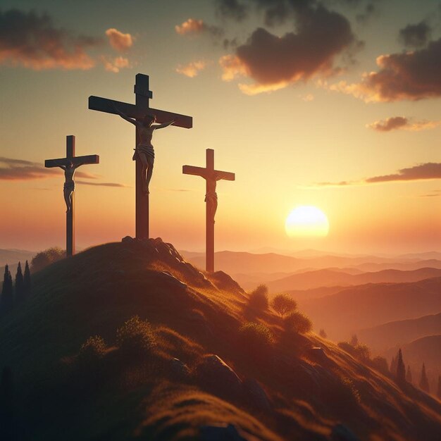 Three Crossesat Calvary Golgotha