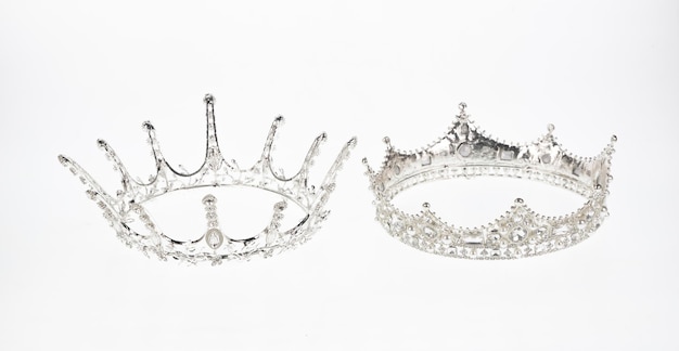 three crowns isolated on white background