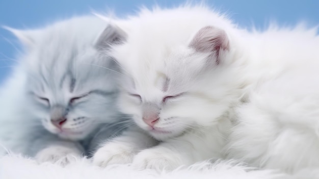 Three cute lazy kittensAI generated