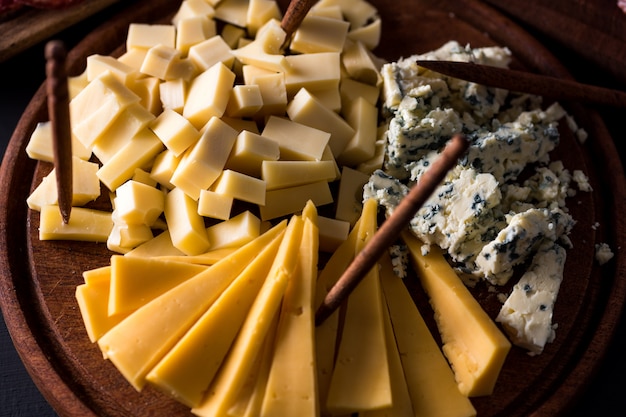 Three different cheese kinds