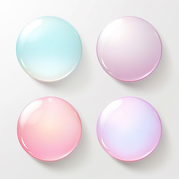 три пузыря разного цвета показаны на белой поверхности, генерирующий искусственный интеллект