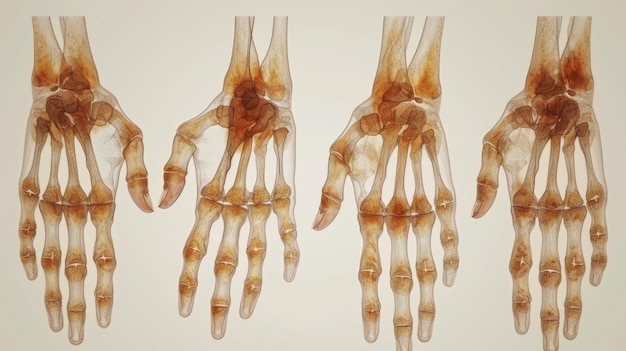 Three different types of bones in the hands ai