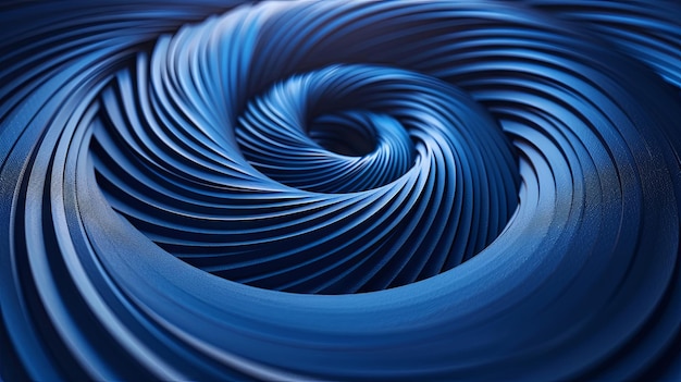Three dimension blue wavy abstract object