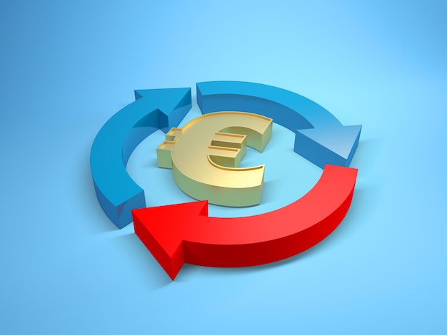 three dimensional image of a Euro sign