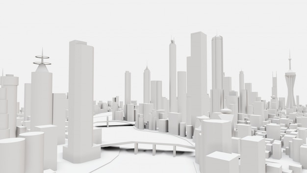 Three-dimensional landscape of the modern city