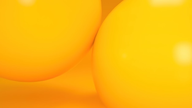 Three dimensional round ball with yellow background