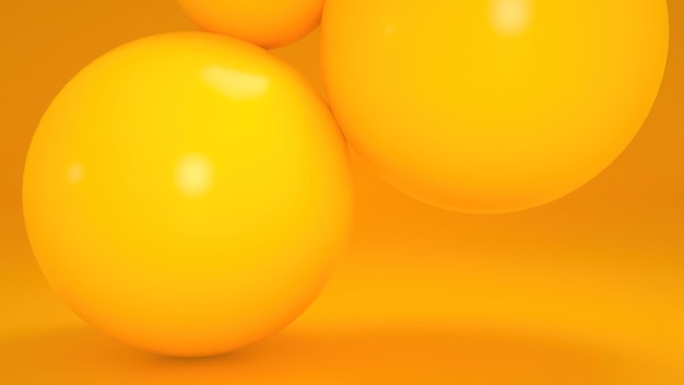 Three dimensional round ball with yellow background