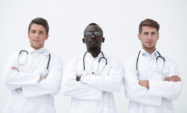 Three employees of the medical centerphoto with copy space