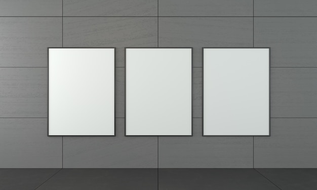 three empty paintings in the framework