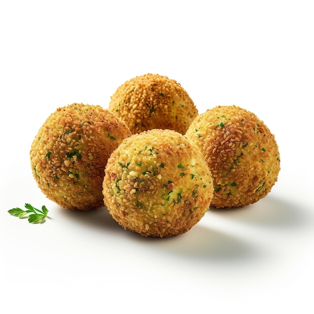 Three Falafel Balls Isolated on White Background