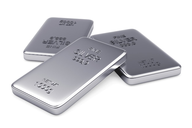 Three flat silver bars