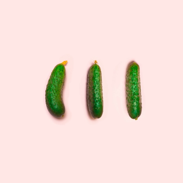 Three fresh cucumbers