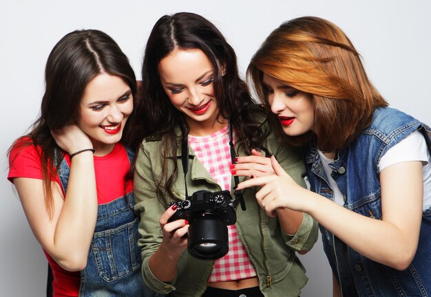  three girls looking at camera