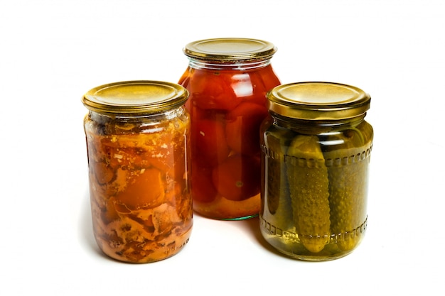 Three glass jars