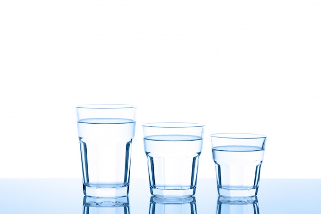 Photo three glasses of water