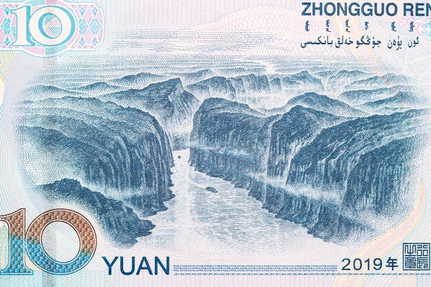 Three Gorges of the Yangtze River from Chinese money