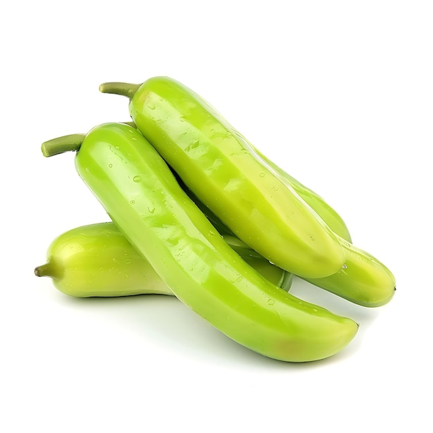 Photo three green peppers with the word quot cucumber quot on them