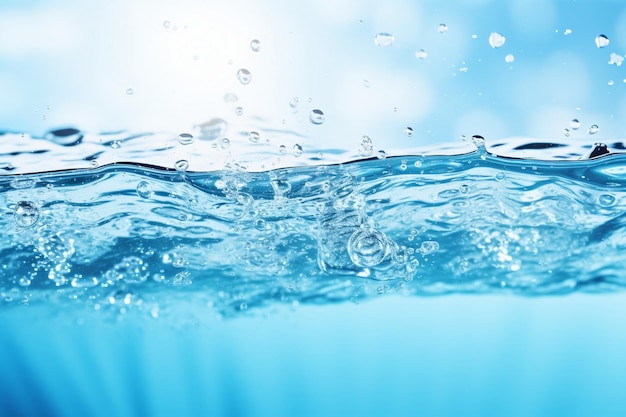 Three images of water bubbles in blue and white