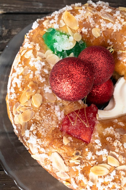 Three King's cake, (roscon de Reyes), a Spanish Christmas sweet