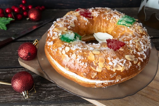 Three King's cake, (roscon de Reyes), a Spanish Christmas sweet