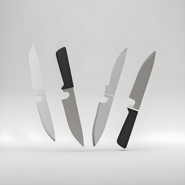 Photo three knives in a row with one that says'the other '