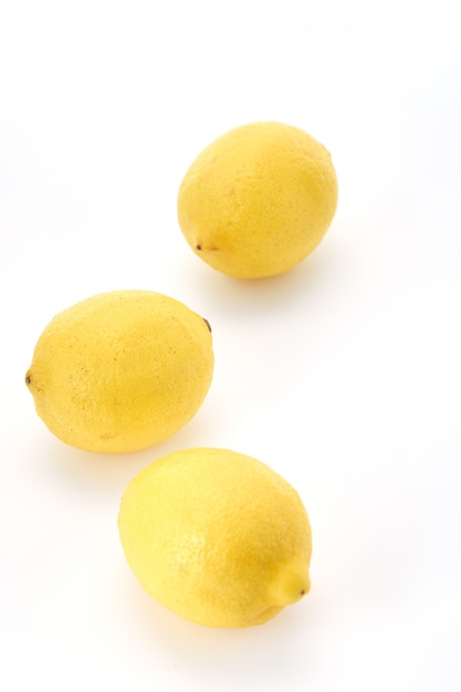 Three Lemons isolated on white Background