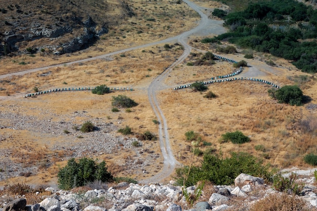 Three lines of beehives in Cyprus