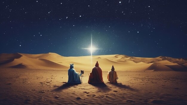 Photo the three magi king of orient epiphany celebration the three wise men illustration melchior caspar and balthasar