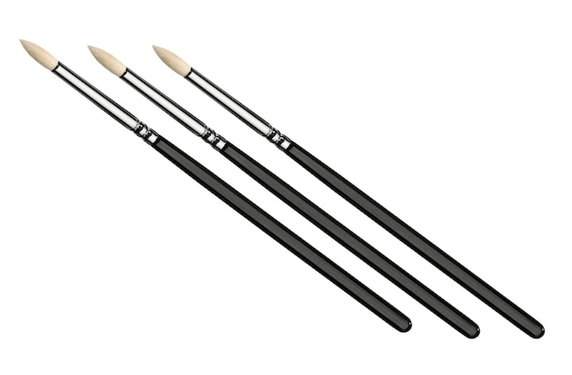 Three make up brushes