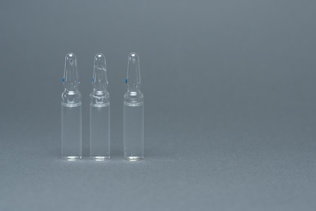 Three medical ampoule