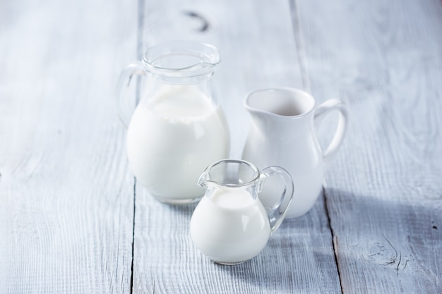 Three milk jars 