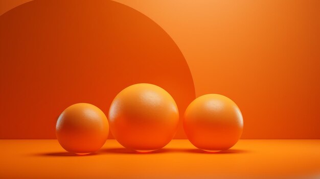 Photo three orange eggs on table