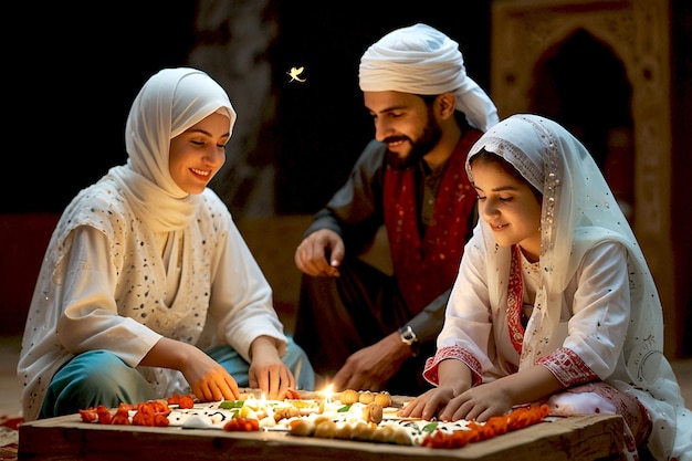 Photo three people are sitting at a table with a candle that says  no