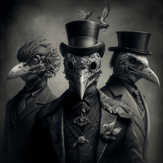 three plague doctor