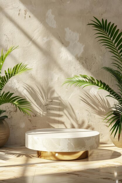 Three Potted Plants in a Corner of a Room