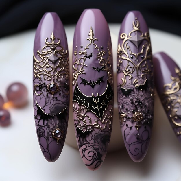 Magnetic Purple Roses - Floral Nail Art - Hermit Werds