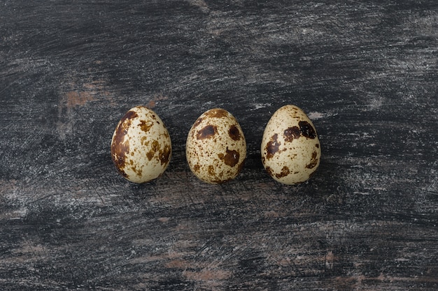 Three quail eggs