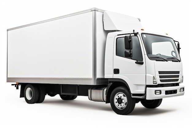 Three quarter of delivery cargo truck graphic