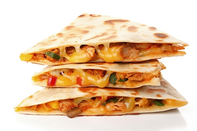 Photo three quesadillas stacked on top of each other generative ai