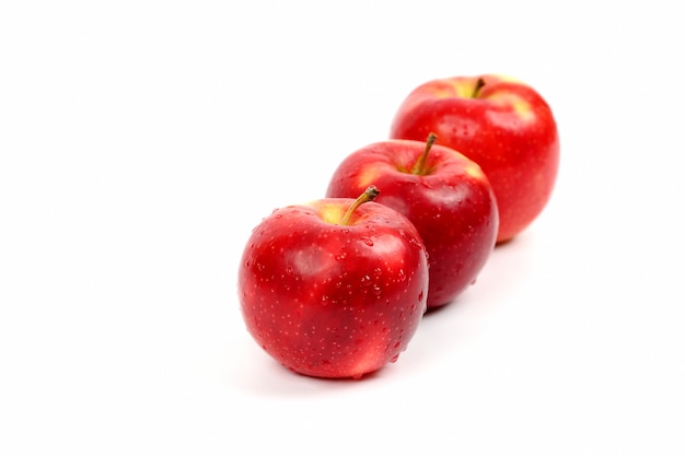 Three red apple isolated
