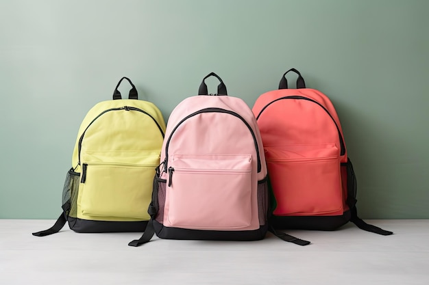 Three School Backpacks Generative AI