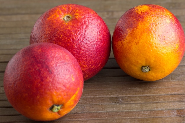 Three Sicilian oranges 