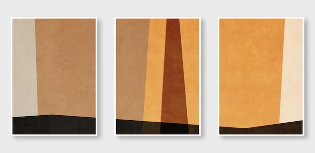 Three square paintings with the words " the word " on the bottom right. "