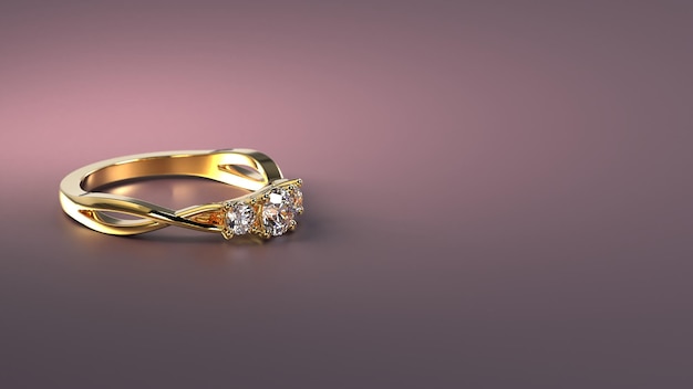 Three stone engagement ring in yellow