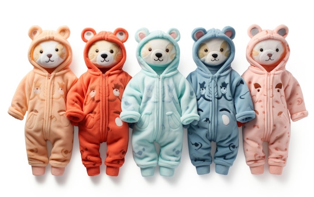 Three Toddlers Dressed in Bear Onesuits Playing Together Outdoors