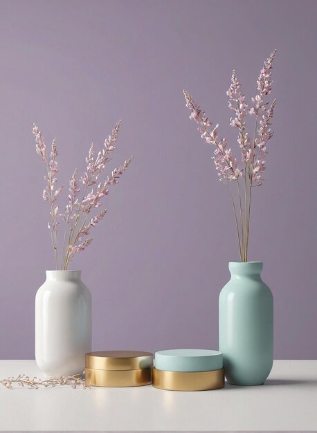 three vases with flowers in them on a table