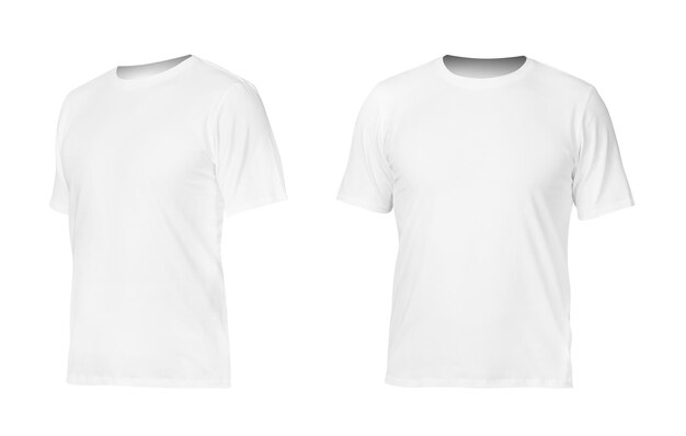 Three white Tshirts isolated on white